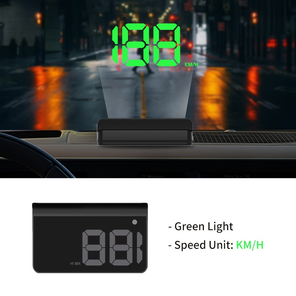 KWHUD K1 Car Head-Up Display: Plug & Play Speedometer with Auto Brightness, USB Powered, Fits All Models