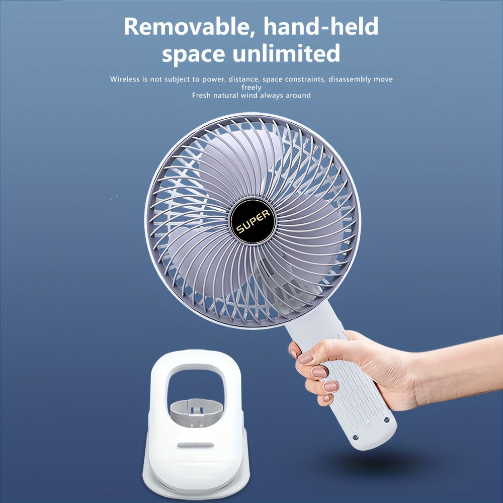 Portable Mini Desk Fan with Adjustable Angle - USB Rechargeable Clip-On Handheld Fan, Versatile Design with 3-Speed Settings - Ideal for Summer, Great for Dorms & Apartments