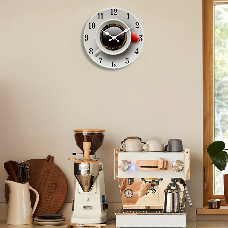 Chic 10/12" Wooden Wall Clock - Non-ticking, easy-to-read circular design for multiple rooms, battery not included. Small size for living room.