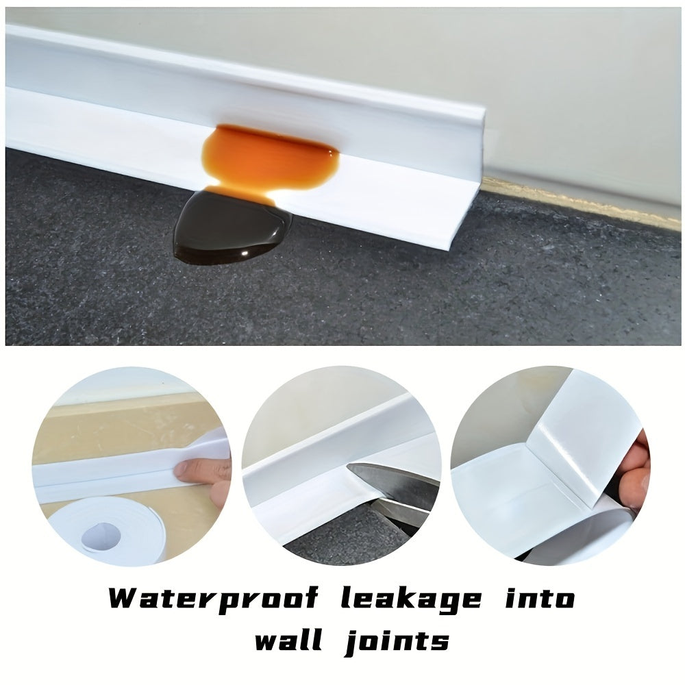 Waterproof PVC tape for bathrooms and kitchens, ideal for sinks and toilets. Durable and moisture repellent, available in white, blue, and pink.