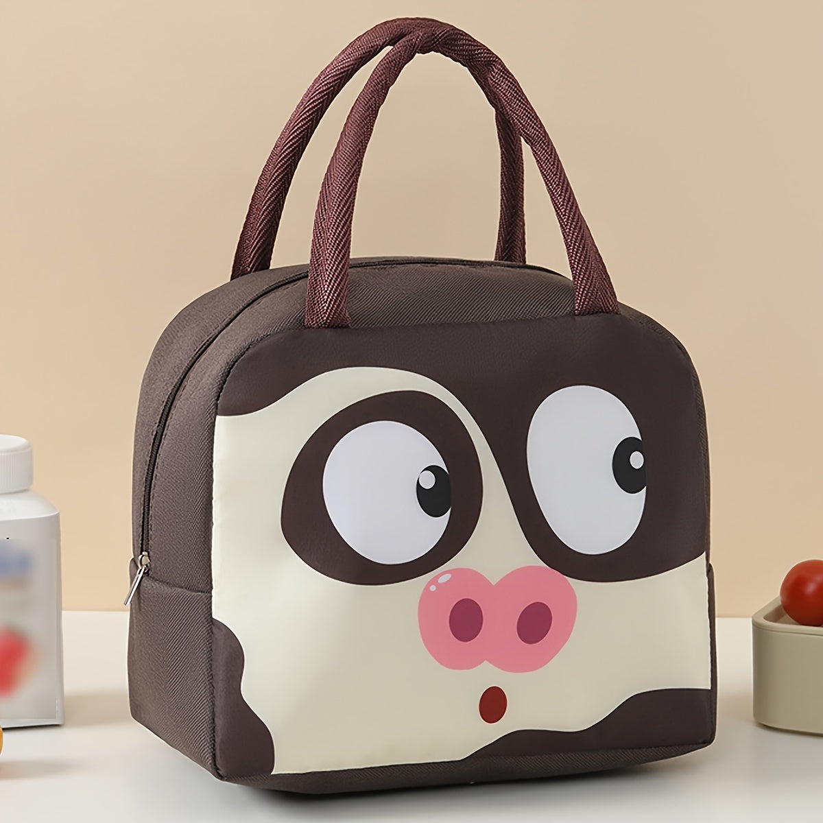 Portable Cartoon Insulated Lunch Bag in Multiple Colors, Available in 1 or 2 Pieces. Keeps Food Fresh and Thermal Sealed. Ideal for Office, School, Hiking, Camping, Picnic, and Kitchen Supplies.