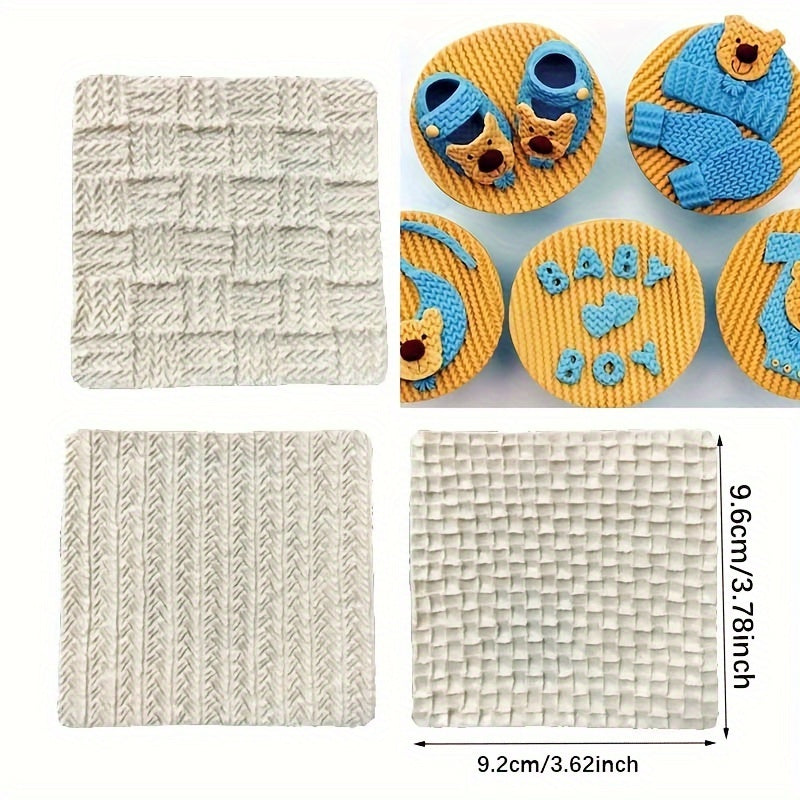 Silicone Mold for Sweater Pattern Knitting Texture, Ideal for DIY Cake Baking and Chocolate Making, Kitchen Accessory and DIY Supply for Pudding Dessert Decoration