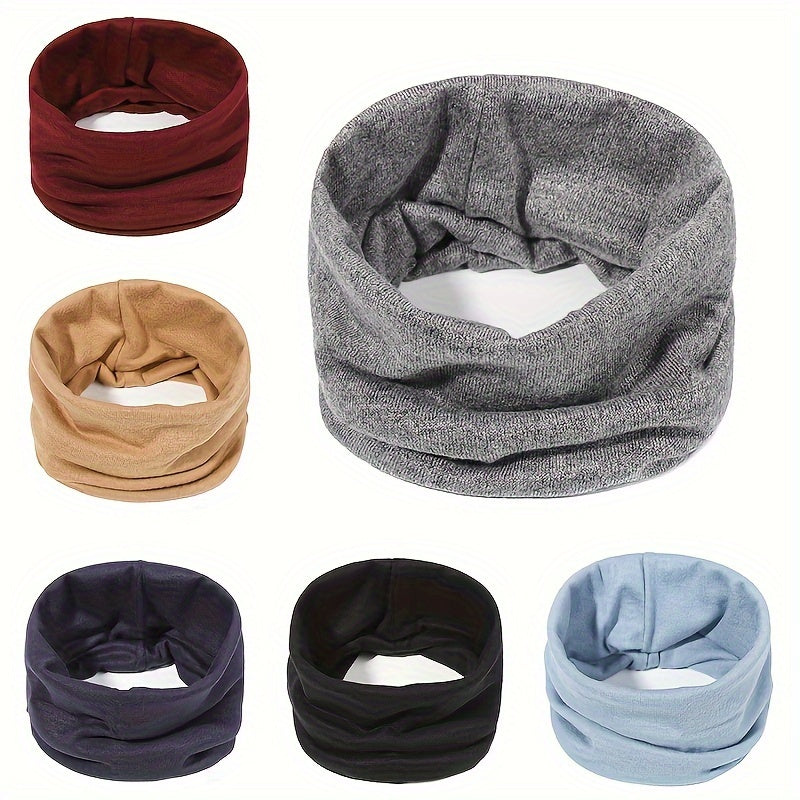 Knitted scarves for men and women to keep warm in autumn and winter with pullover neck sleeves.