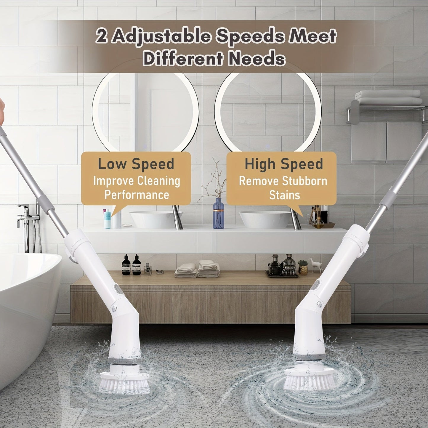 Get a complete cleaning solution with our 1set Electric Rotating Floor Cleaner. This handy tool comes with 6 Replaceable Brush Heads and an Adjustable Telescopic Handle for easy use. The 360 Wireless Cleaning Brush is perfect for bathrooms, bathtubs, and