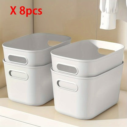 4-8 pieces of white storage boxes for children's toys, student dorm snacks, underwear, pantyhose, kitchen clutter, and more.