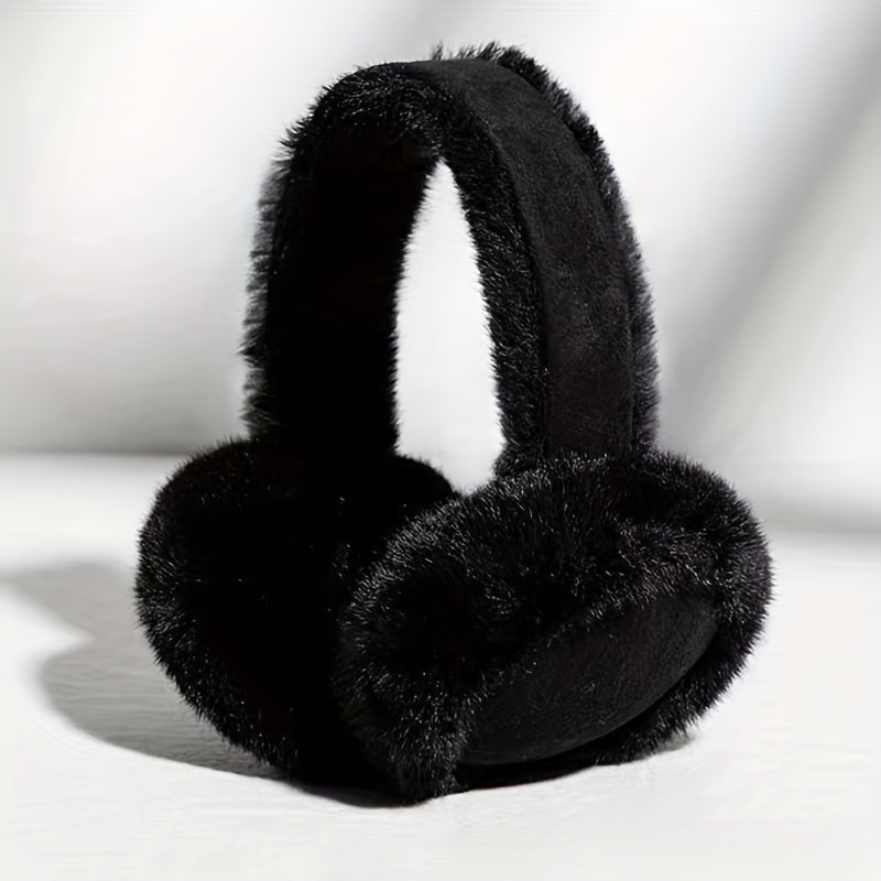 Women's earmuffs made of knit fabric with suede plush lining. These ear warmers are cold resistant and made of fitted polyester for optimal ear protection. They are washable for easy care.