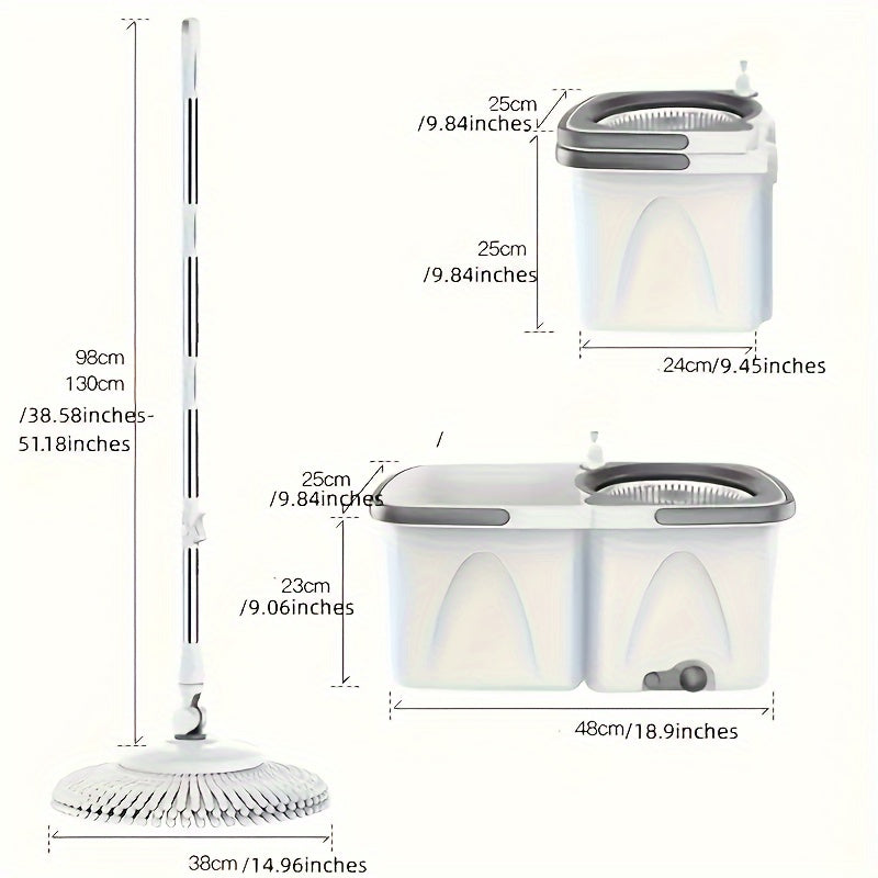 Multi-functional Spin Mop and Bucket Set - Perfect for Cleaning Kitchen, Bathroom, and Outdoor Areas without Using Hands