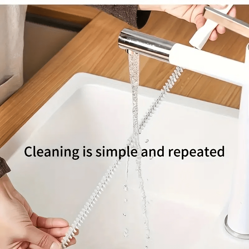 Flexible Drain Cleaning Brush for Kitchen, Bathroom, Shower - Removes Hair and Blockages Easily - Plastic Build, No Electricity Required - Effortless Tool for Overflowing Sinks