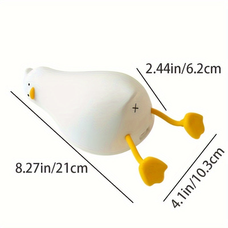 Soft Lighting Pat Duck Night Light, Adorably Cute, Silicone LED Touch Bedside Lamp with 30-Minute Timer and 3-Level Dimmable Settings