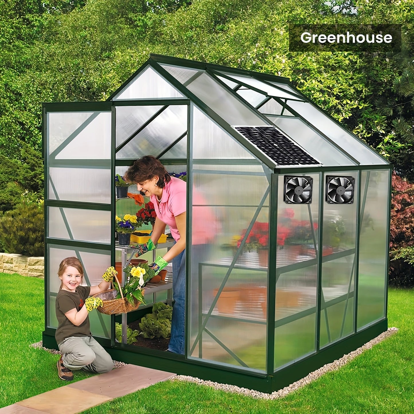 Solar Panel Fan Kit for Weatherproof and Rainproof Air Circulation - Ideal for Greenhouses, Pet Houses, Small Chicken Coops, Sheds, Window Exhaust, and Outdoor Ventilation