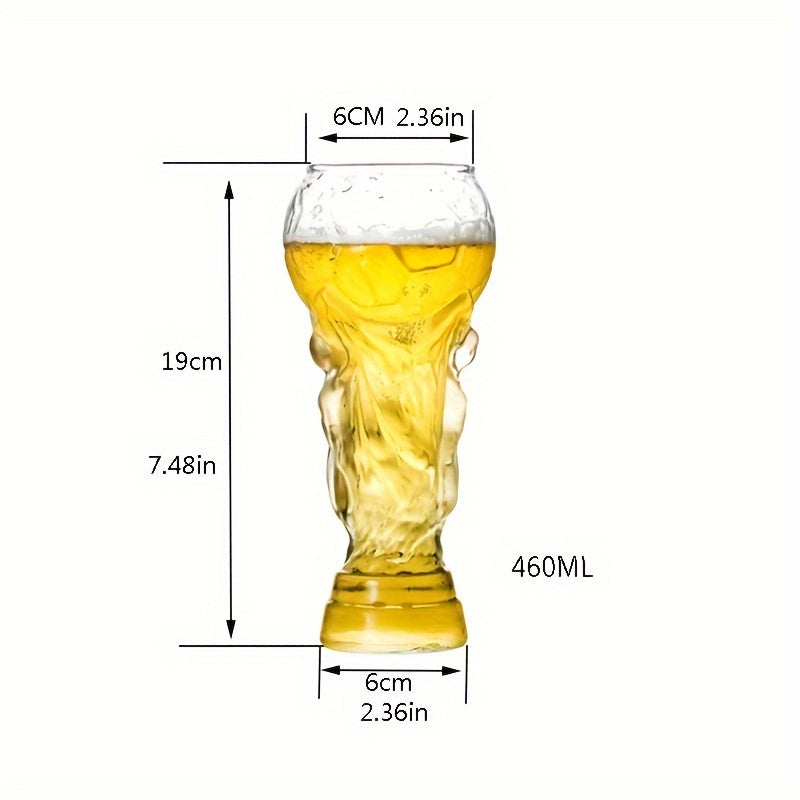 Football shaped beer glass, 460ML, hand wash only, reusable, made of high borosilicate material - perfect for craft beer lovers.