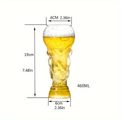 Football shaped beer glass, 460ML, hand wash only, reusable, made of high borosilicate material - perfect for craft beer lovers.