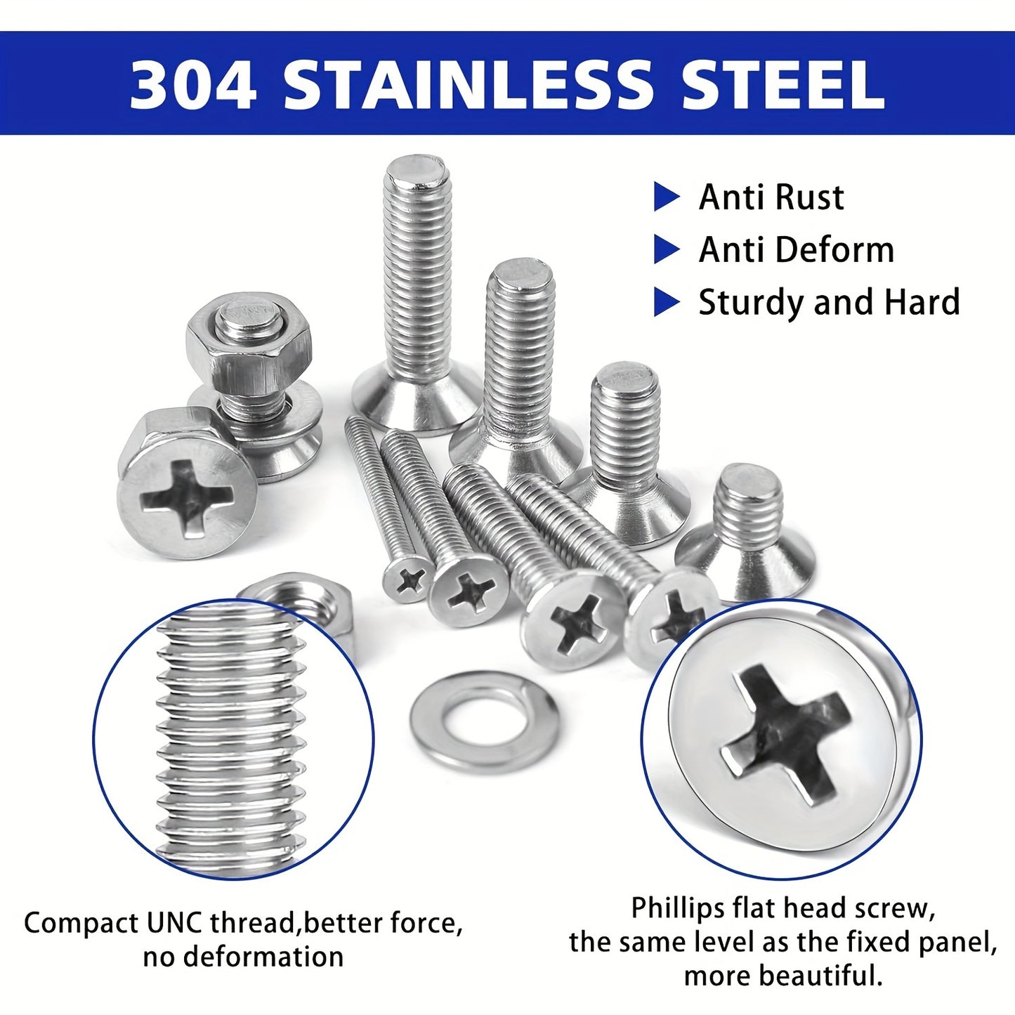 Nuts and bolts assortment kit includes 1575 pieces in stainless steel with organizer box.