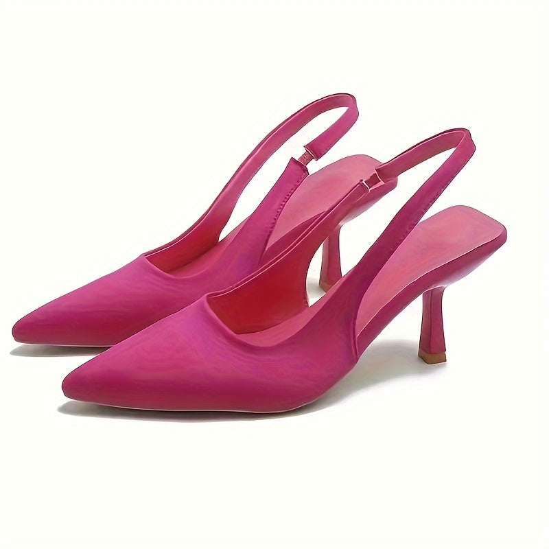 Solid color stiletto heels for women with elegant point toe and slingback design.