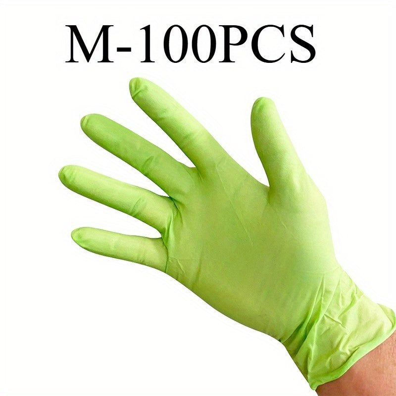 Grass Green Nitrile Gloves, available in packs of 30, 50 or 100. These disposable gloves are ideal for a variety of tasks including food processing, cleaning, pet bathing, dishwashing, hairdressing, nail art, DIY projects, and household kitchen and