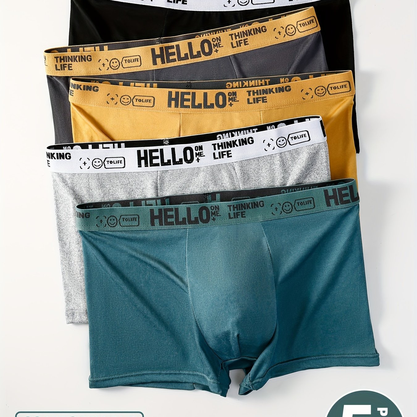 Men's boxer briefs in mixed colors, breathable and comfy for daily wear.