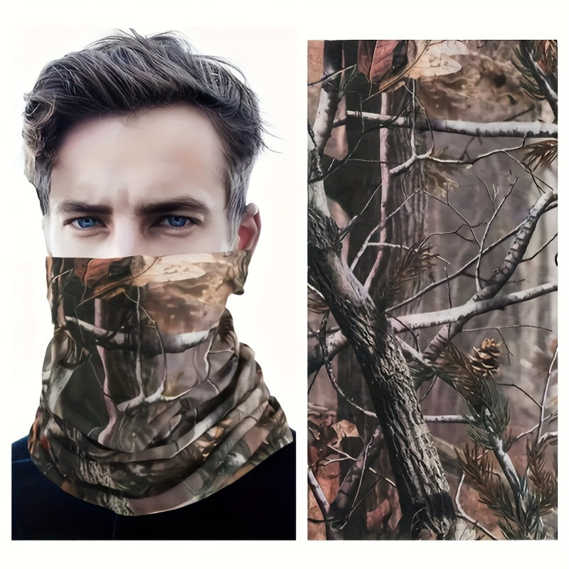 Set of 4 Seamless Camo Neck Gaiters for Men - Offering UV Protection, Dustproof, Ideal for Cycling & Outdoor Pursuits