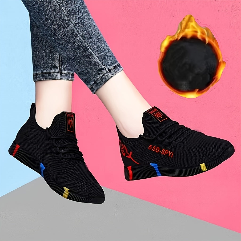 Breathable mesh sneakers for women - comfortable lace-up outdoor shoes