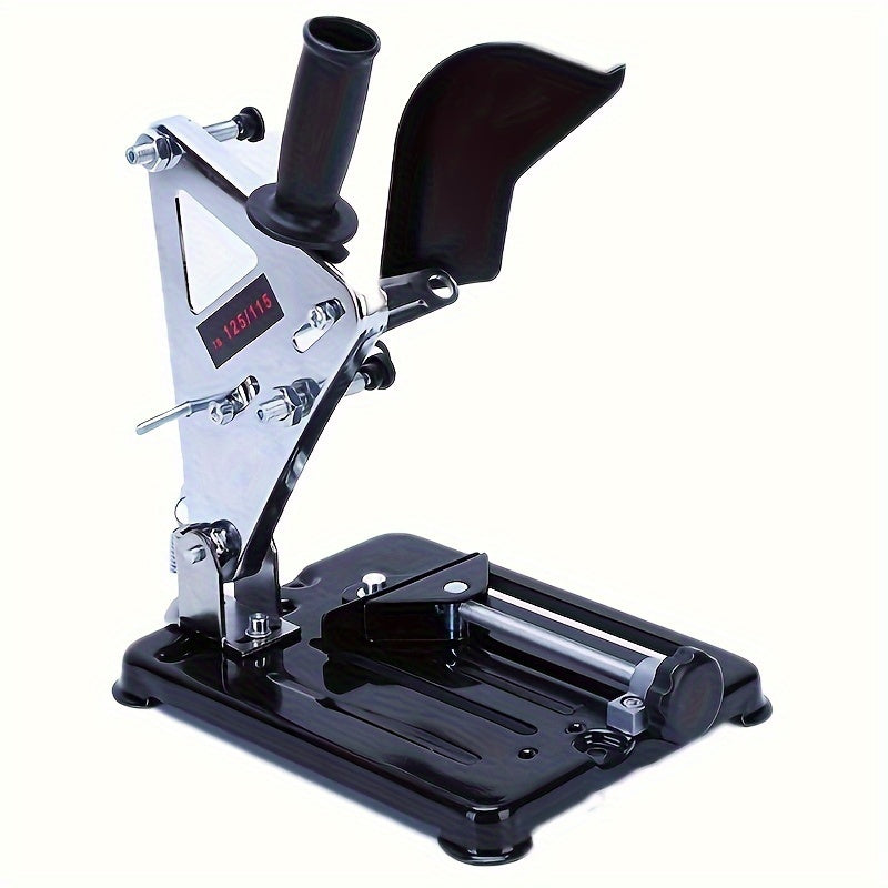 Metal grinder stand holder for 100-125mm power tools with toolless installation, suitable for electric tool operation, sturdy construction, no electricity needed.