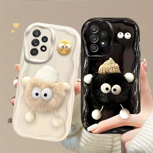 Soft plush cookie-shaped phone case compatible with various Samsung models including A15, A52, A73, A13-4G, A54, S20 FE, S22, S23, A05s, A12, A25, A23, and A33.