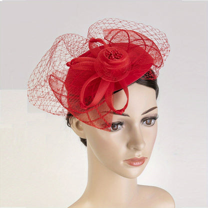 Women's Hair Accessories Set with Mesh Veil and Clips for Birthday Parties, Jockey Club Events, Weddings, Derby Hats, and Church Hats