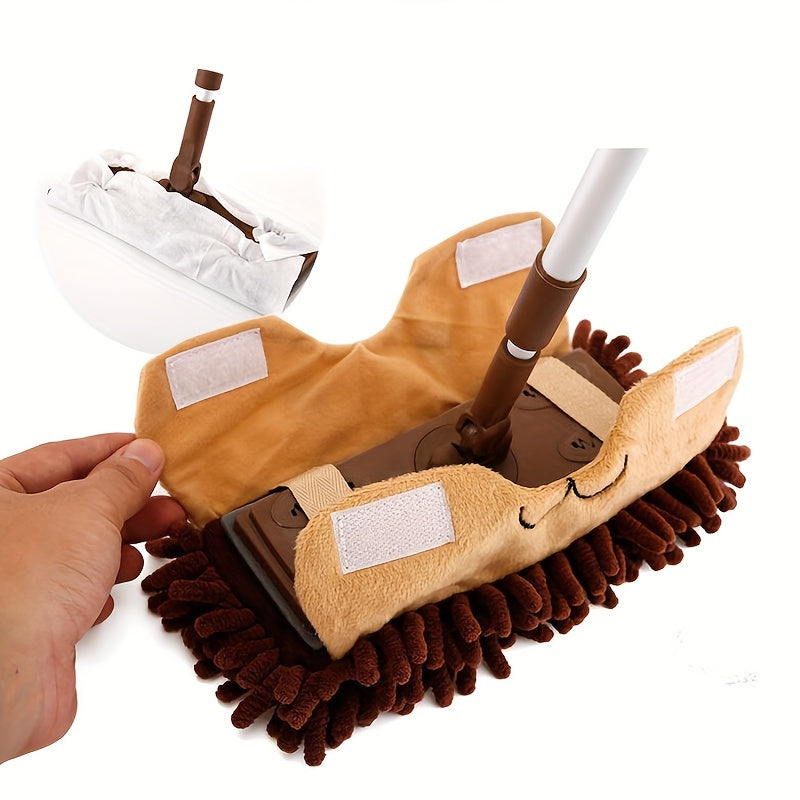 Children's Mop for Household Cleaning - 1 Piece. This retractable mop is a fun children's toy and a mini flat mop for cleaning. It features chenille dust removal tool for easy corner cleaning in children's bedrooms. Perfect for play house fun!