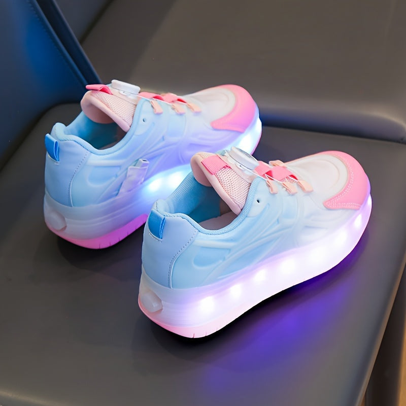 Stylish LED Roller Shoes for Boys with Anti-Slip Wheels, Perfect for All Seasons