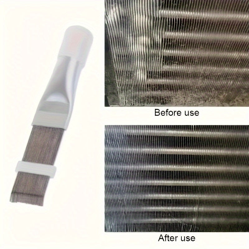 1 or 2 pieces of stainless steel blade cleaning comb for air conditioners. Straighten and clean the blades with this handy tool.