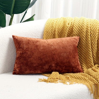 Luxurious velvet throw pillow cover with speckled texture, perfect for sofa and bed. Contemporary style with zip closure, machine washable. Made of 100% polyester.