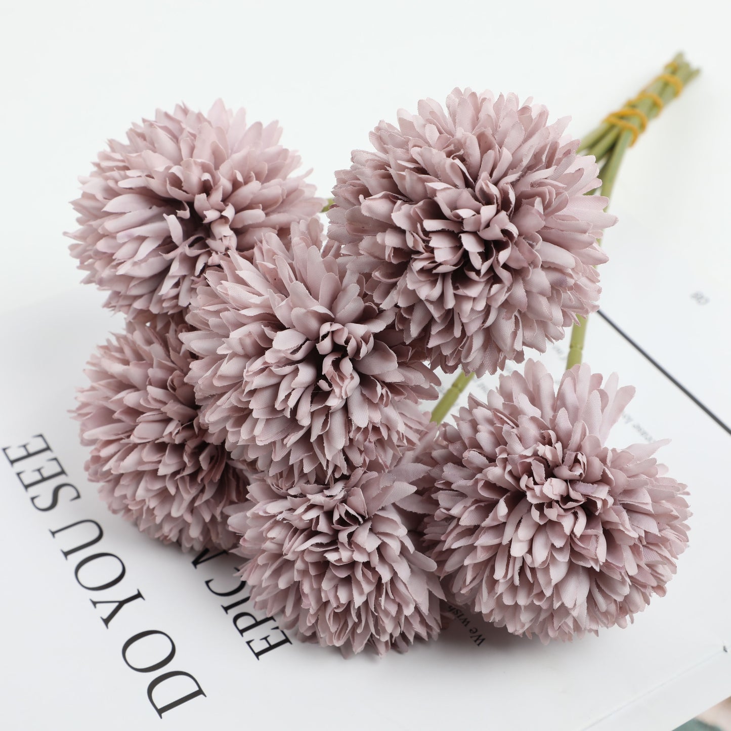 5pcs Faux Dandelion Flower Bouquet for Wedding, Parties, or Home Decor