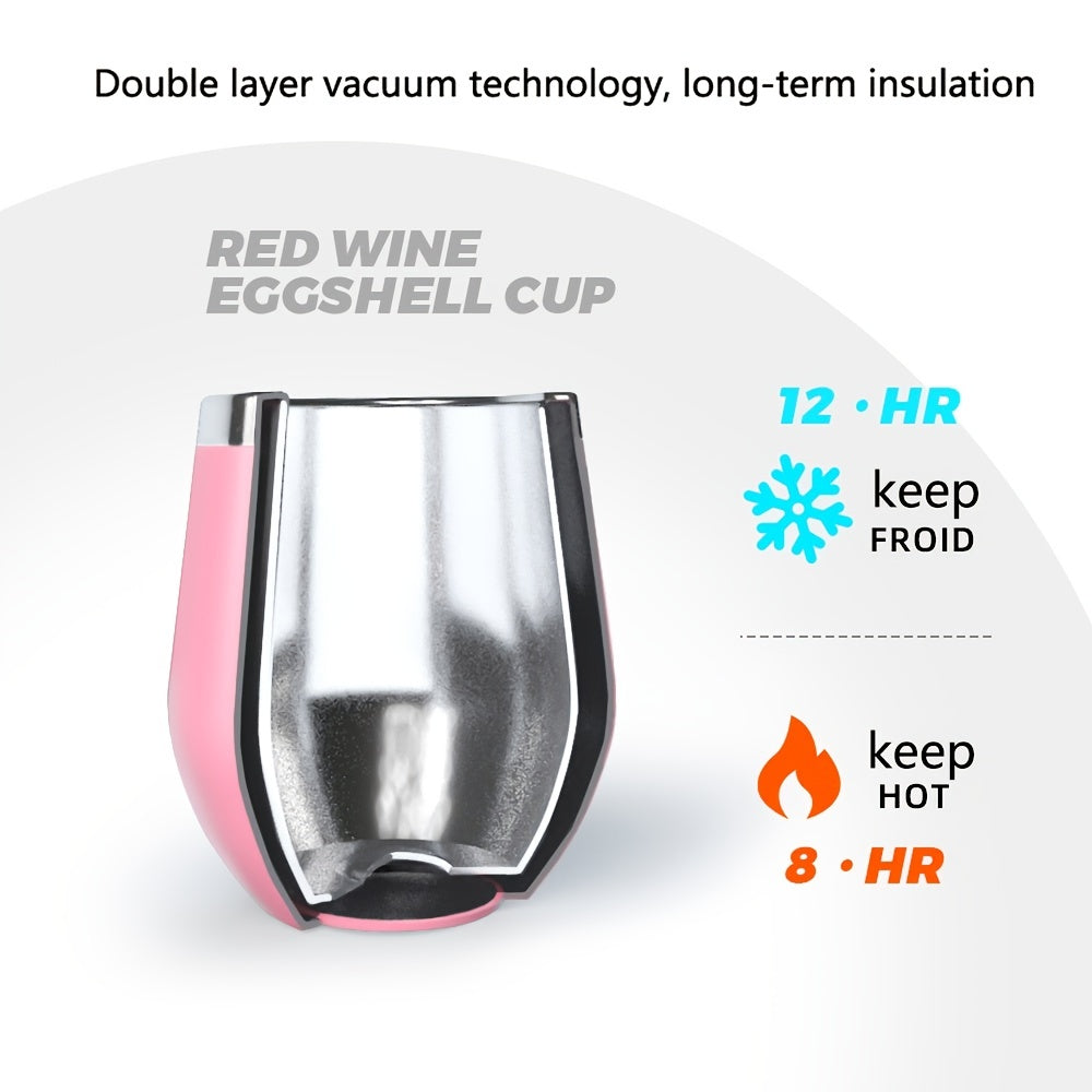 Single wine tumbler, 6oz and 12oz coffee mugs with lids, double-layer vacuum cup for long-lasting insulation. Versatile for indoor and outdoor use.