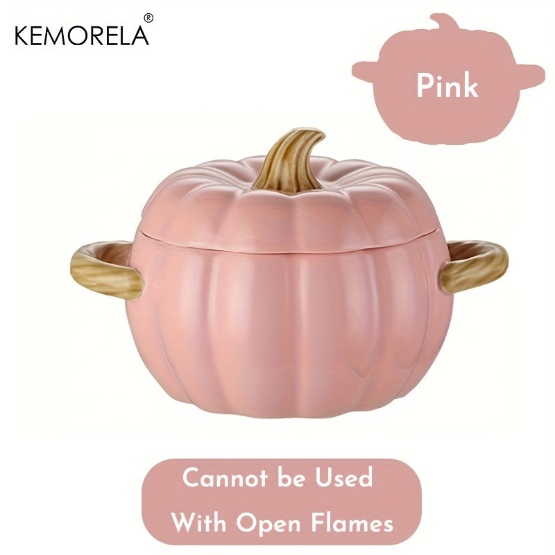 Introducing the KEMORELA 50oz Large Ceramic Pumpkin Pot with Lid! This versatile pot is ideal for adding a festive touch to your Halloween, Thanksgiving, and Christmas decor. Perfect for baking, serving, and storing your favorite dishes. Upgrade your