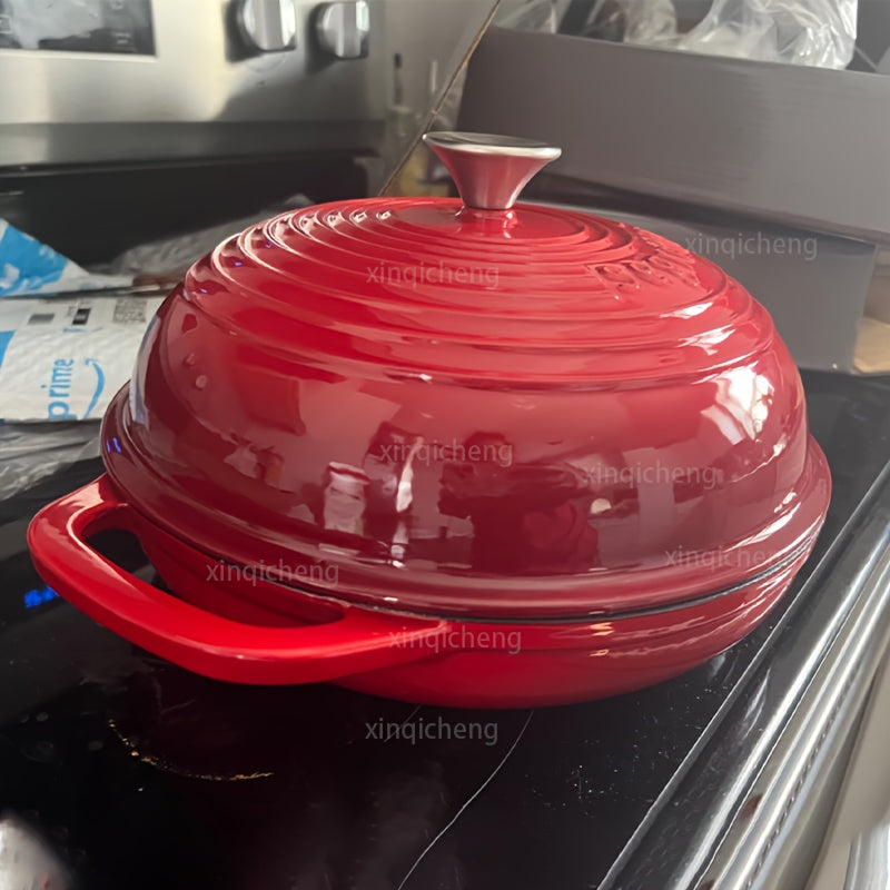 This enamel cast iron loaf pan is ideal for baking breads up to 27.94 cm, making it perfect for sourdough and Dutch bread recipes. Crafted from durable cast iron material, this pan is built to last. Perfect for all your baking needs!