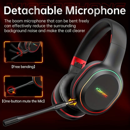 KOFIRE UG-05 2.4GHz Wireless Gaming Headset for PC, Laptop, PS5, PS4, Mobile Phones, 30 Hours Playtime with Removable Mic