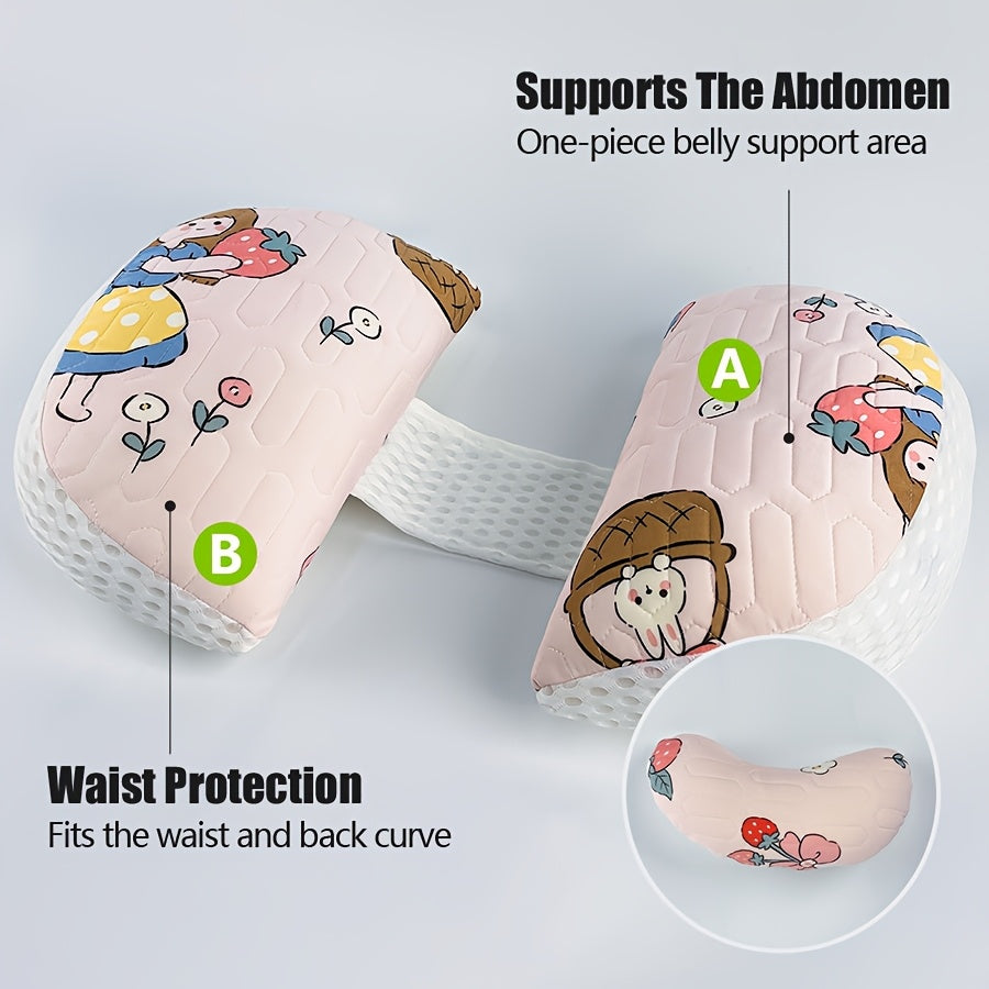 Soft Polyester Maternity Pillow specifically designed for side sleepers, providing lumbar support and tummy relief. Features an adjustable 30° slope design for ultimate pregnancy comfort.