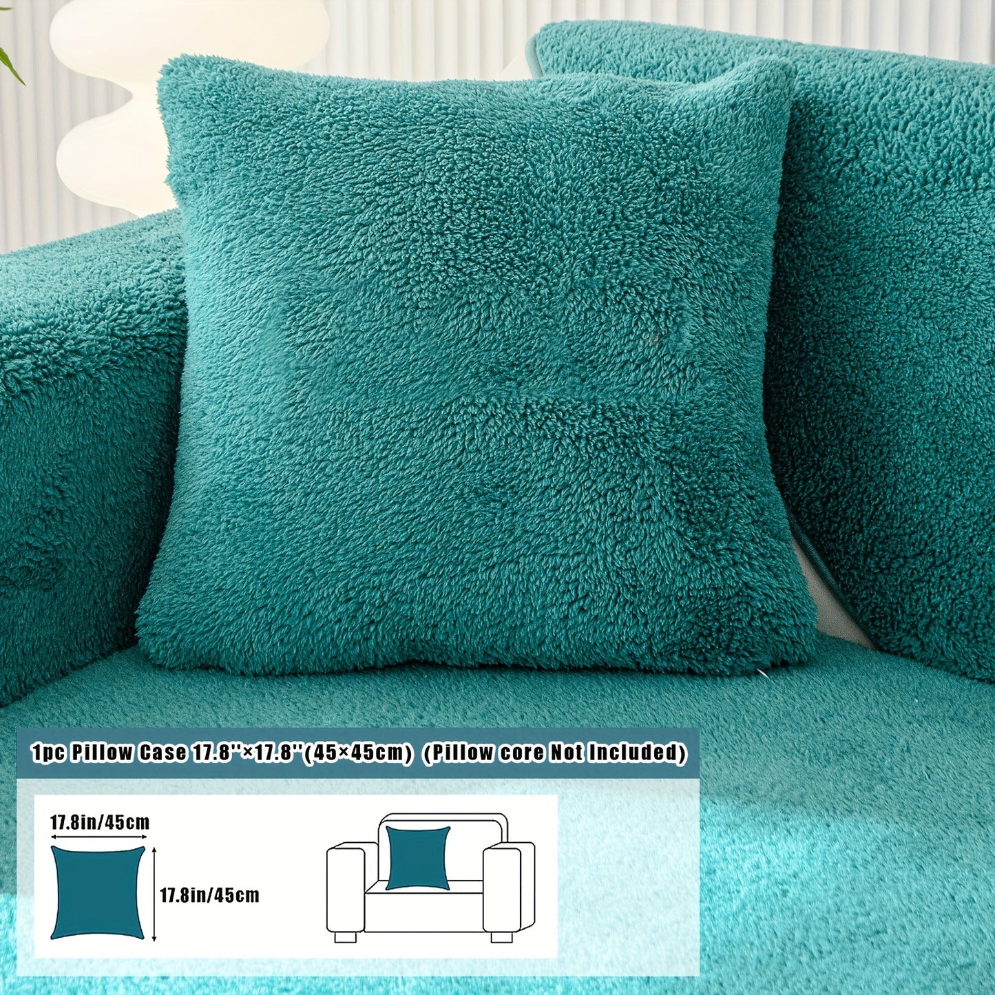 Thick Sherpa Fleece Sofa Slipcover for Pet-Friendly Protection and Comfort in Bedroom, Office, or Living Room.