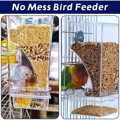 1 ClearView Automatic Bird Feeder for Budgies, Canaries, Cockatiels, Finches - Transparent, No-Spill, No-Mess, Durable Plastic, Easy Assembly, No Electricity Required