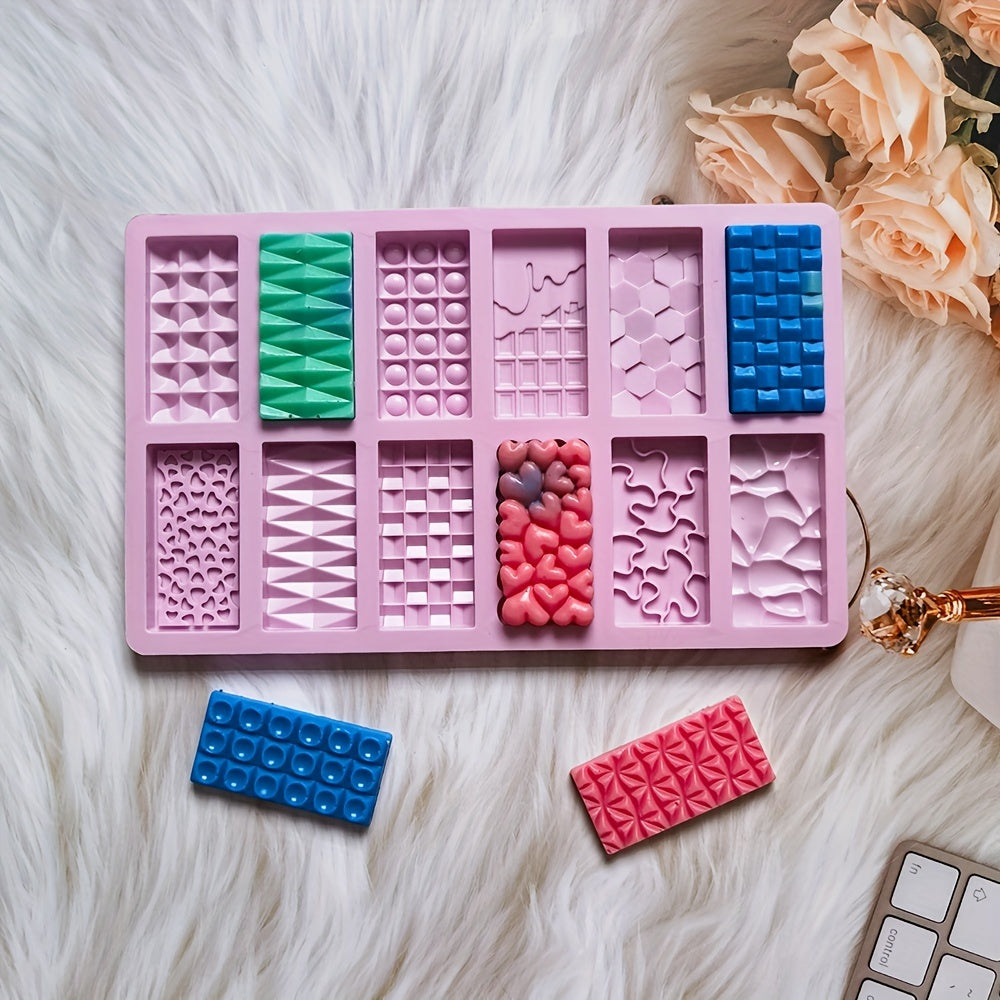 Silicone Chocolate Mold - 12 Cavity BPA-Free, Perfect for DIY Candy, Pudding & Desserts. Ideal for Cake Decorating and Essential for Kitchen Baking.