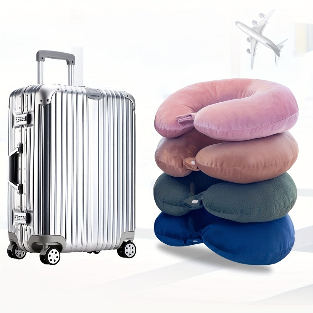 Soft and cozy U-shaped neck pillow for travel, office, and napping - perfect for airplanes and car rides