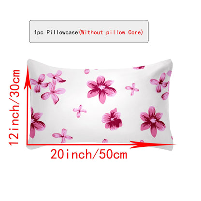 [Top Pick] Luxuriously Soft & Breathable Pillowcase - Featuring Envelope Closure and Multiple Size Options (30x50, 51x66, 50x75) - Stylish Floral & Botanical Patterns in White, Silver, Red, Purple, Grey, Pink, Lucky Clover, Maple Leaf, and Green Plants -