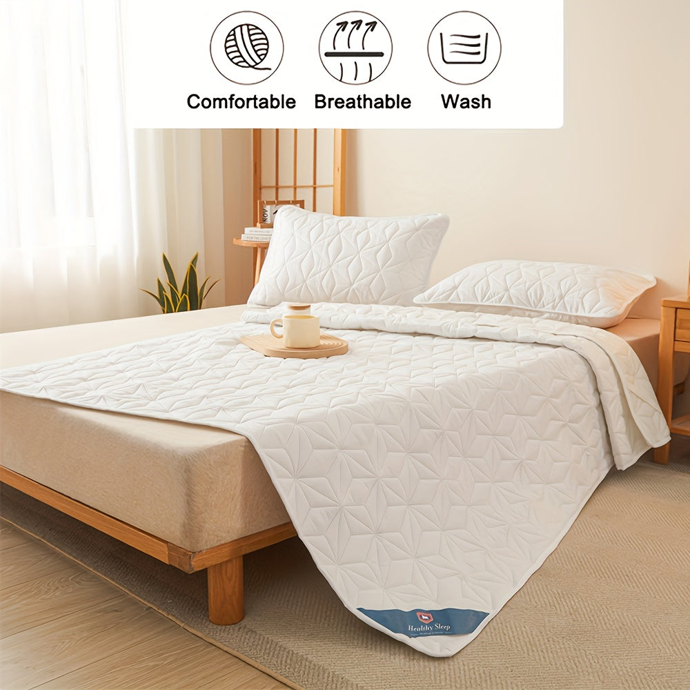 Waterproof Quilted Mattress Protector for 1 Piece (Pillowcase Not Included), Breathable Pad with Elastic Straps for Bed Cover, Non-Slip Topper for All Seasons, Perfect for Eid al-Adha