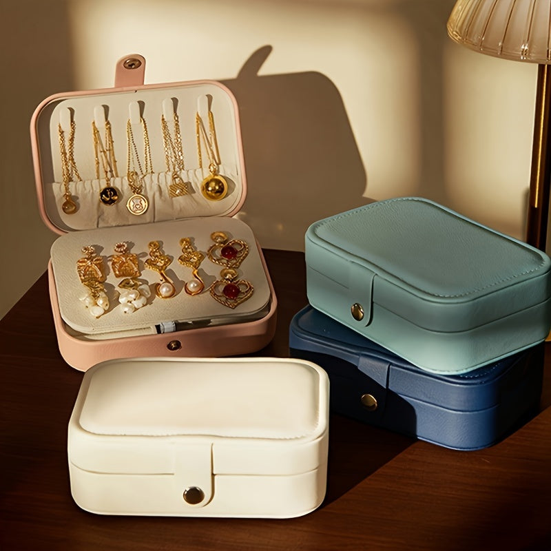 Compact jewelry storage box for rings and earrings, ideal for gifting during special occasions.