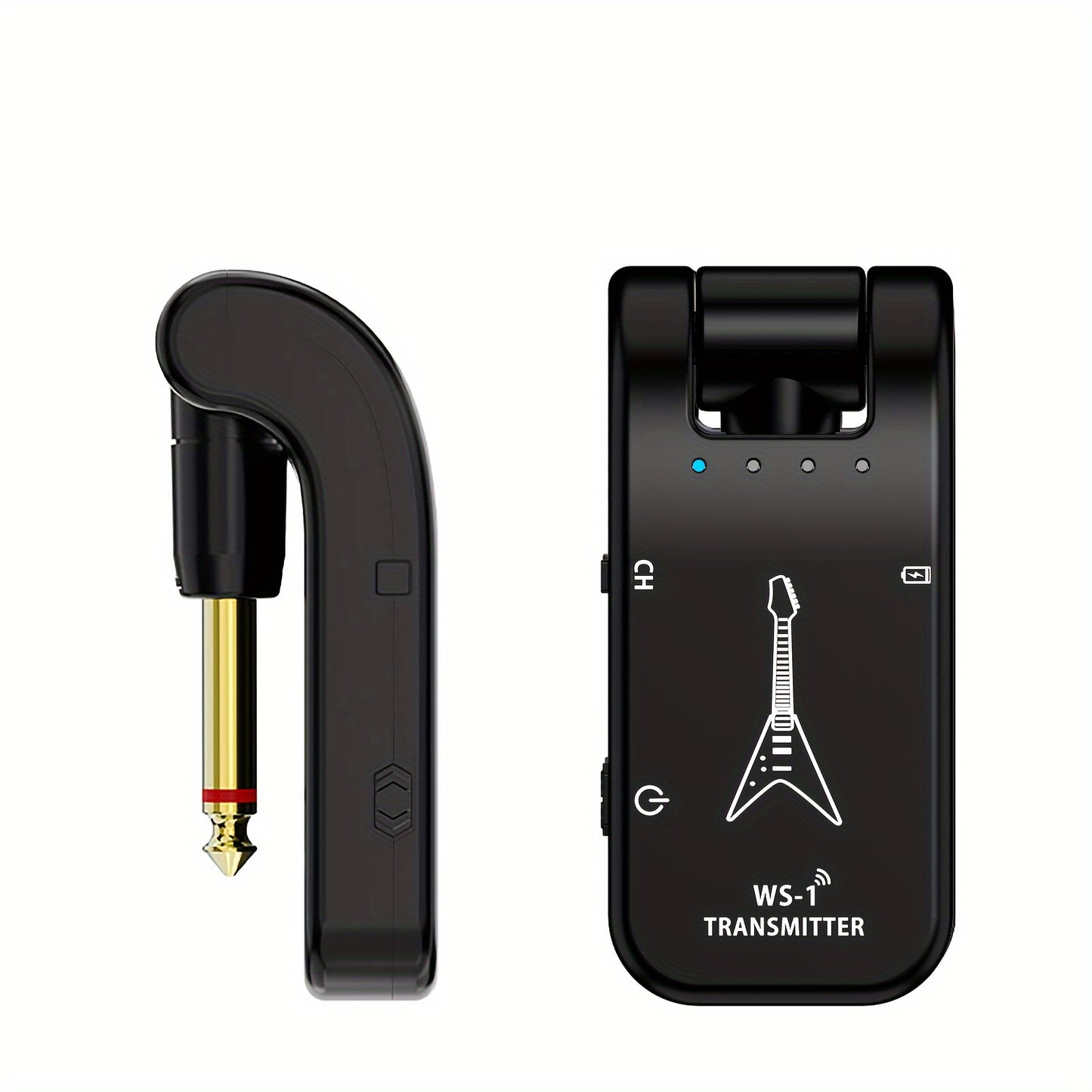 Chenpingfeng Wireless Guitar & Bass System: USB Charging, Black ABS Body, 5V Voltage, LCD Display, Electric Wind Instruments Compatible