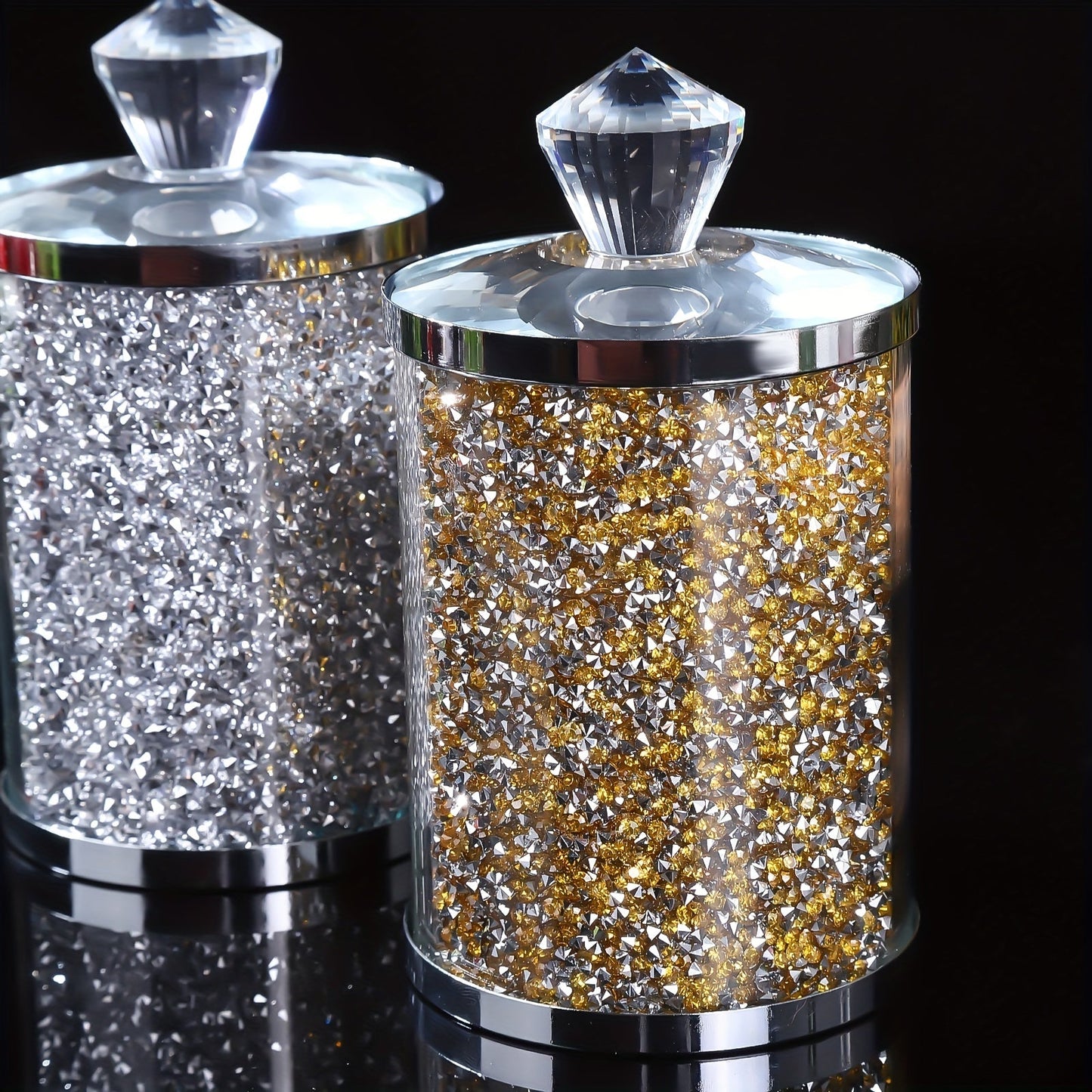 One piece Crystal Diamond Storage Jar made from Borosilicate Glass - perfect for storing tea.