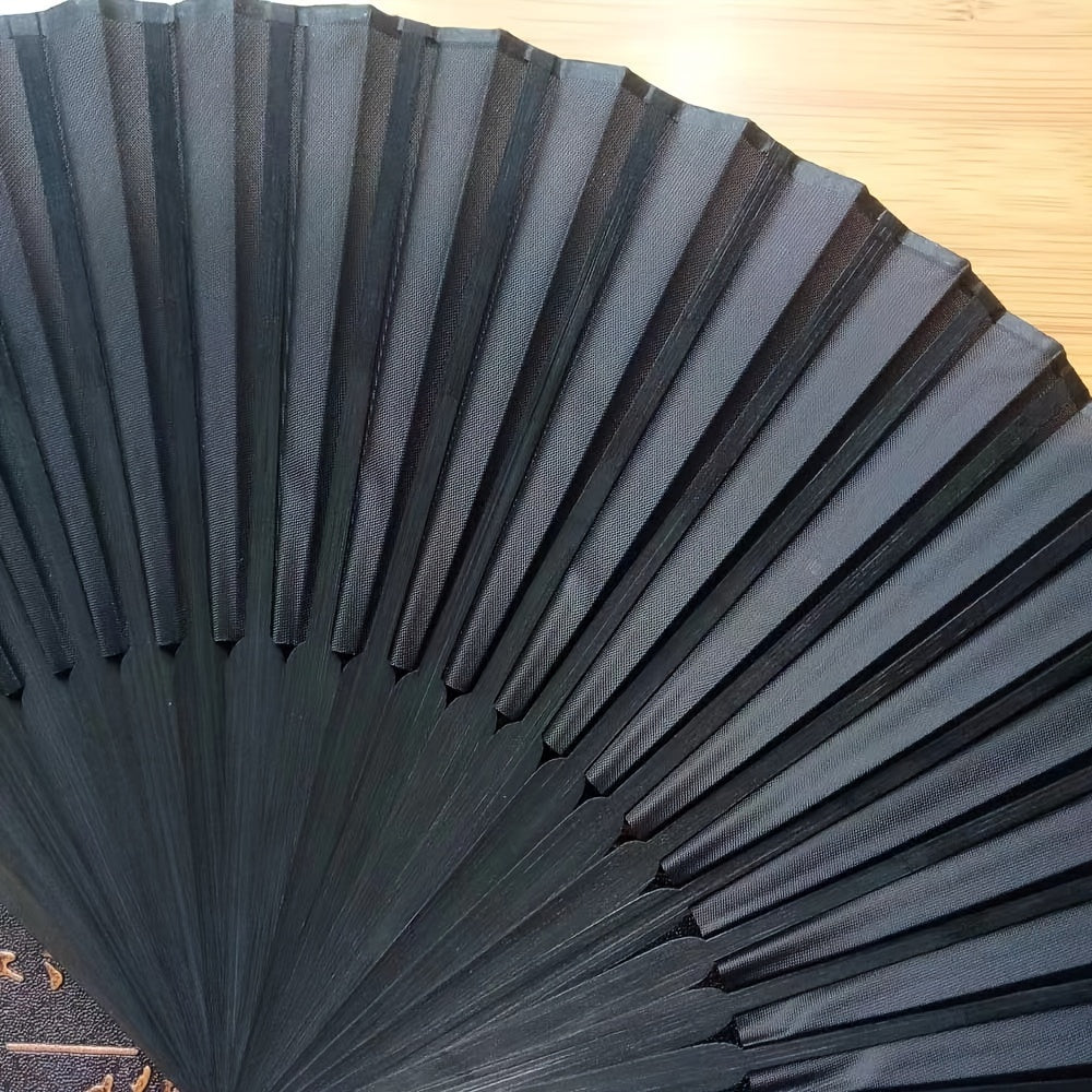 Chinese Style Folding Fan Set of 3 in Cool Black - Perfect Party Gift