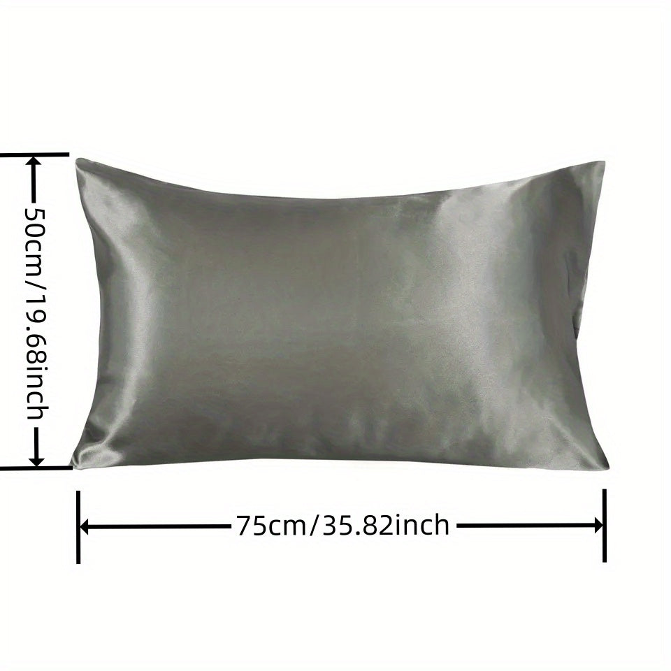 2 ta Luxurious Satin Pillowcase to'plami turli ranglarda - Yumshoq va havo o'tkazuvchi, oddiy parvarish uchun konvert yopilishi va zipper bilan - Yil davomida foydalanish uchun ideal (Yostiq qo'shimchalari kiritilmagan), Satin Pillowcase to'plami