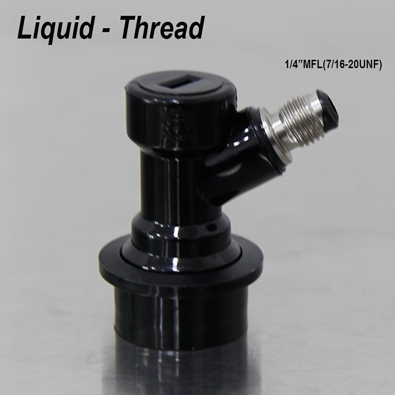 1pc Ball Lock Disconnect Beer Keg Connector with 1/4" Barb and 1/4" MFL fitting for beer gas dispensing.