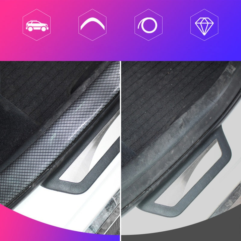 5D Carbon Fiber Car Protective Film for door sill, pedal, mirror, and door edge - waterproof, universal fit.