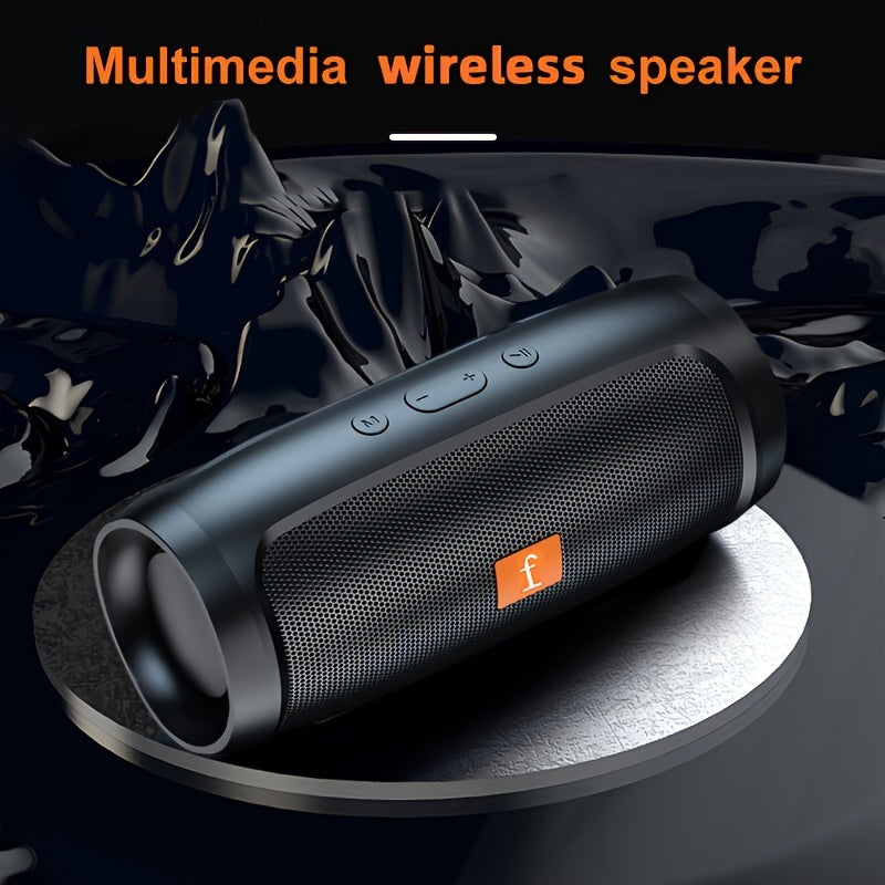 Black F524 Wireless Speaker with Dual Channel Subwoofer for Home and Car