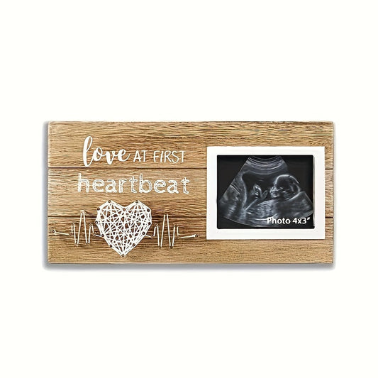 Wooden Picture Frame featuring the Creative Love Ultrasound, perfect for showcasing and commemorating special photos.